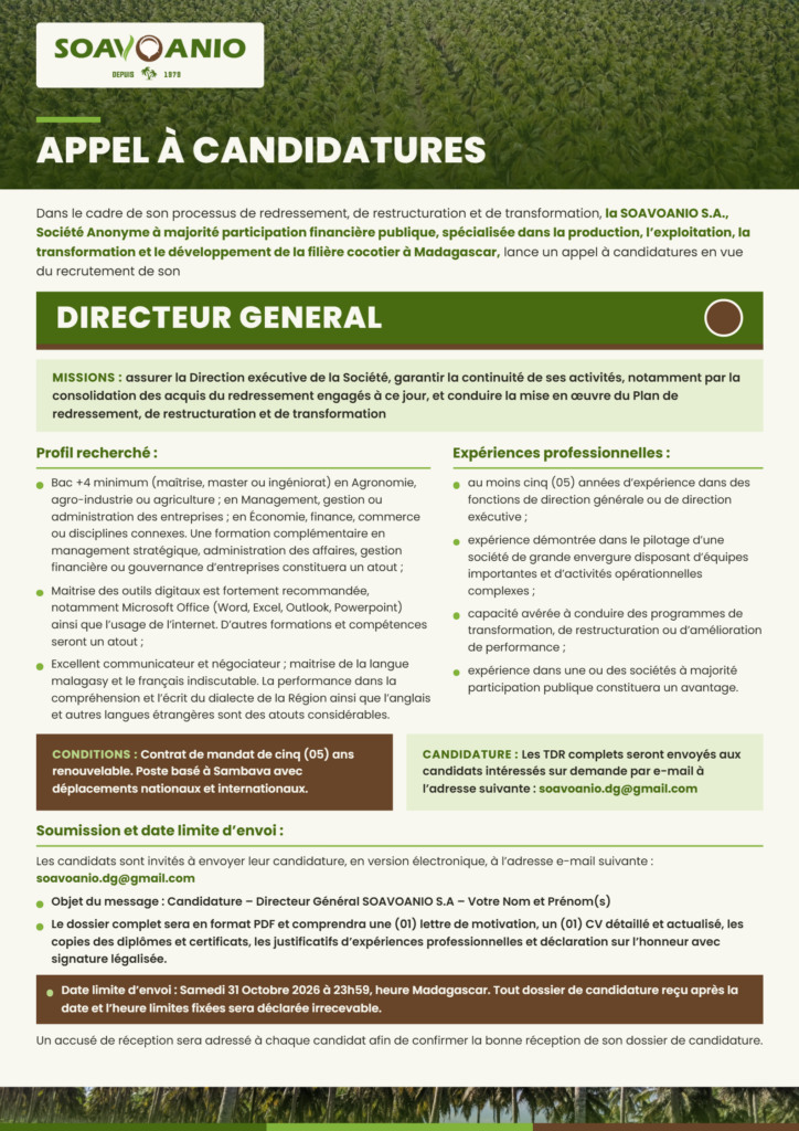 Recrutement Directeur Général